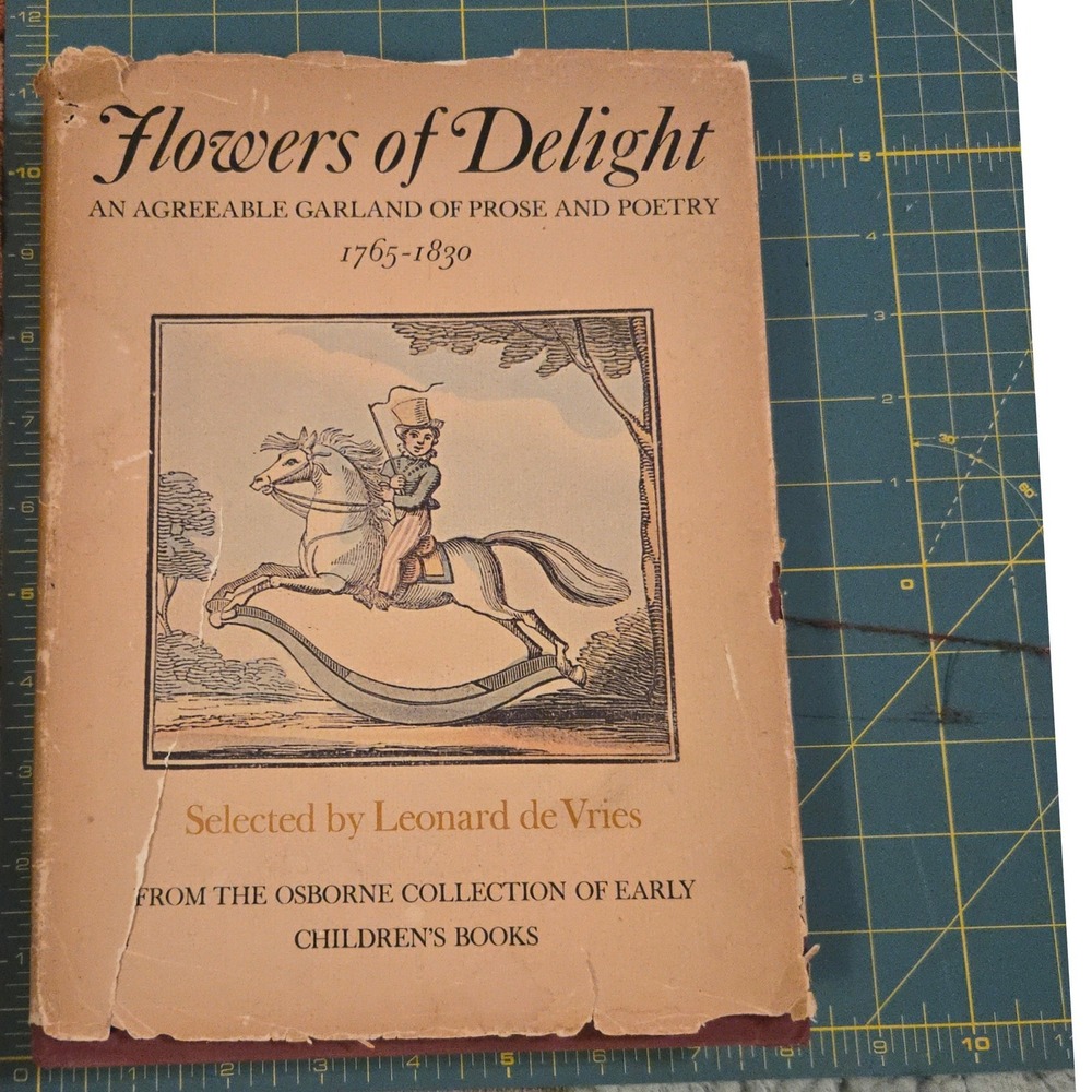 VTG Flowers Of Delight Book 1965 Leonard De Vries Hardcover Woodcut Engravings